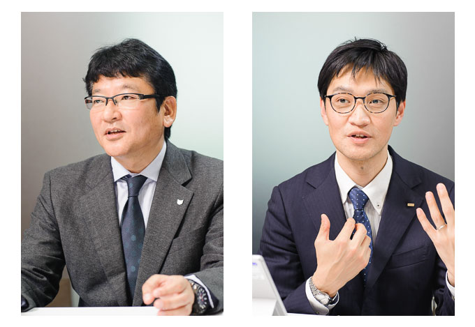 キヤノンITソリューションズ キヤノングループ事業部 技術本部 第三技術部 部長 玉井肇太郎氏（左）、 ヒューマンリソシア GIT事業部長 大西利夫（右）